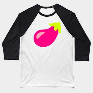 Eggplant Emoticon Baseball T-Shirt